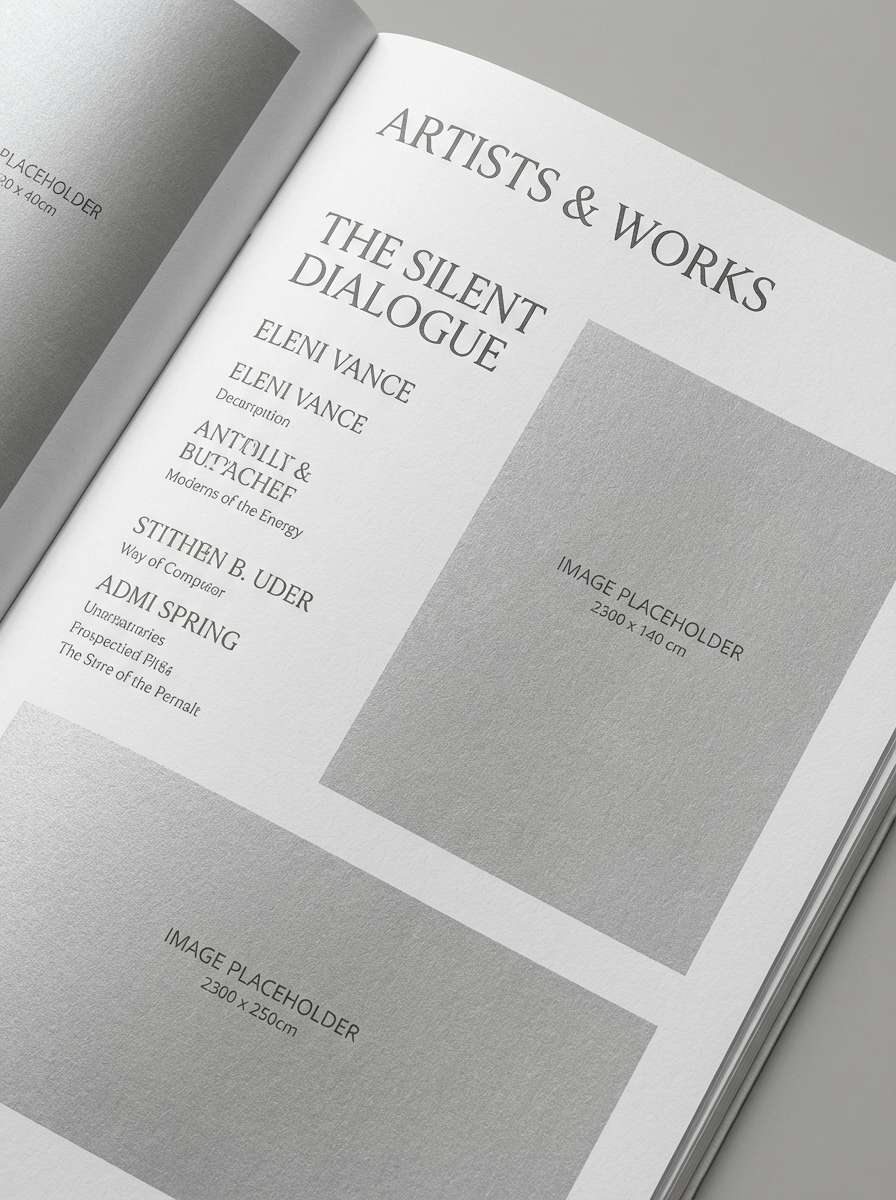 minimal exhibition catalog layout