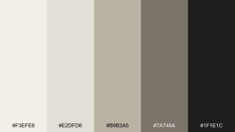 museum neutral eggshell color palette with hex codes