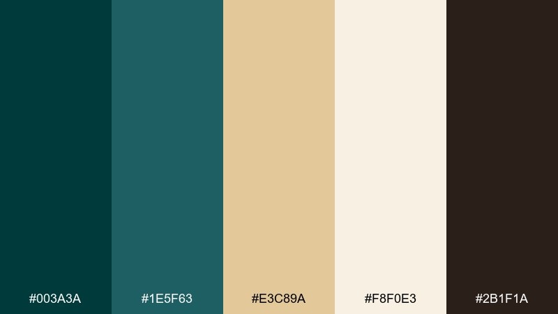 museum night poster midnight green color palette with hex codes