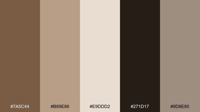 museum sepia dark tan color palette with hex codes