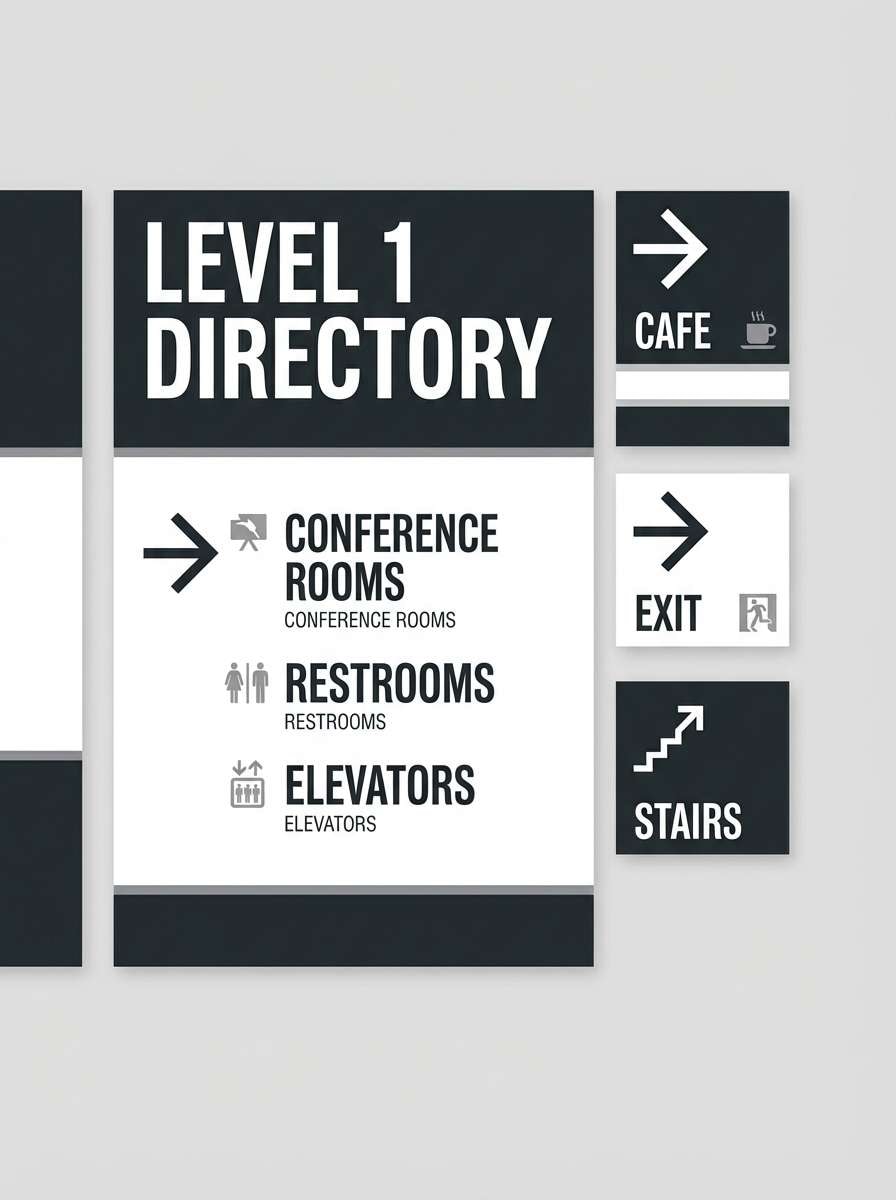 museum signage color system