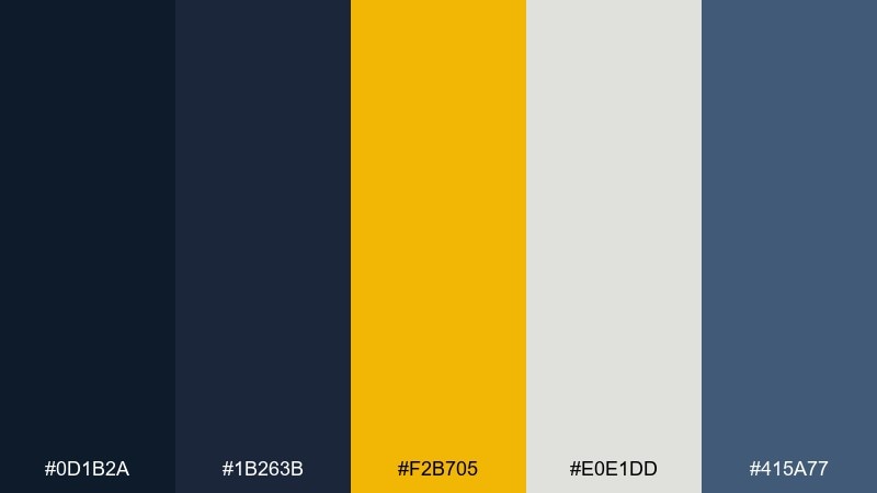 museum spotlight dark blue and yellow combination with hex codes