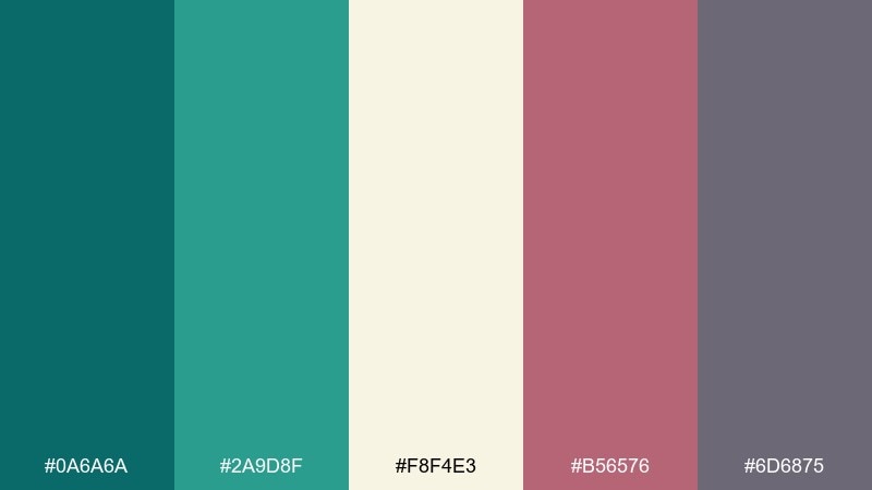 museum tile teal color palette with hex codes