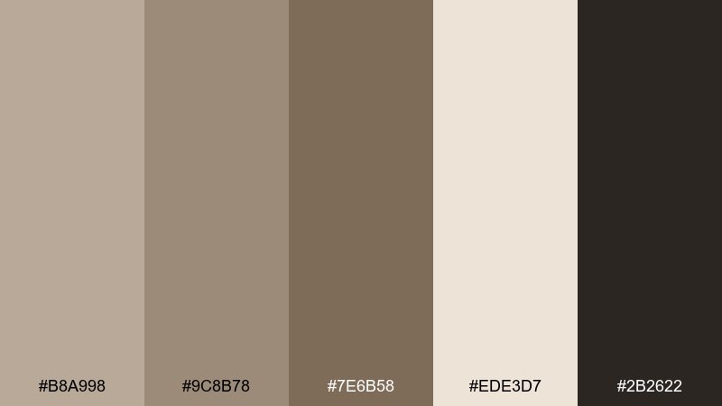 mushroom latte earth color palette with hex codes