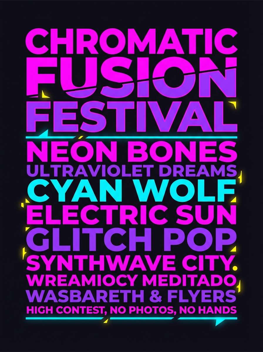 neon lineup poster design