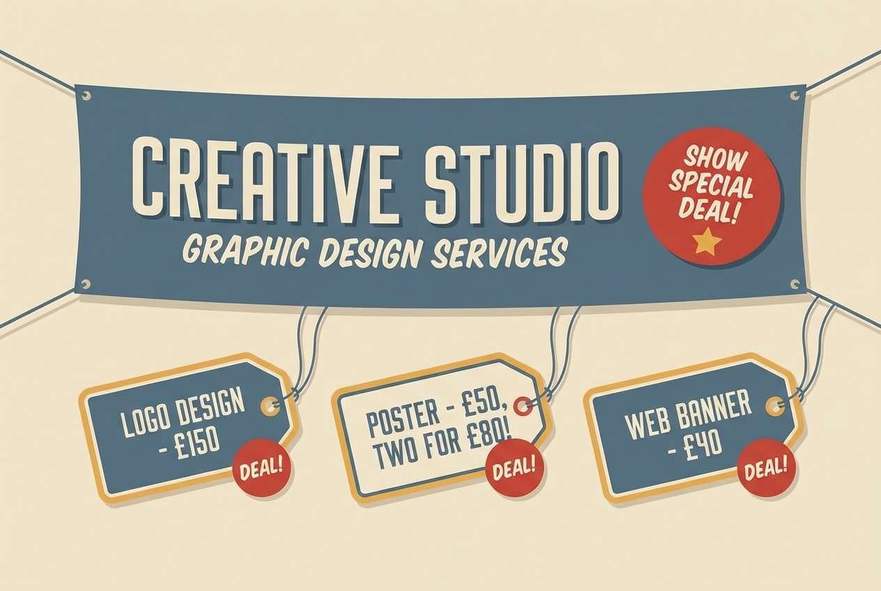 booth banner and tags