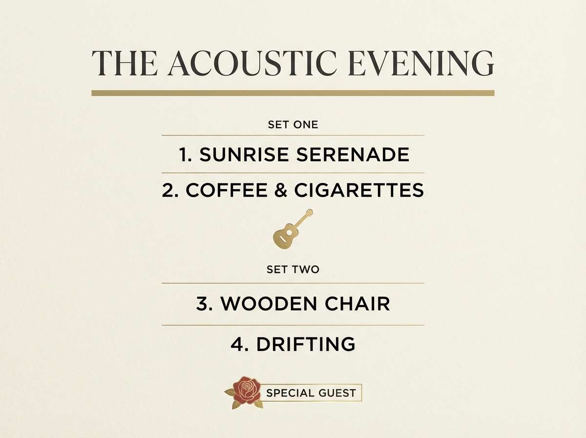 minimal setlist layout