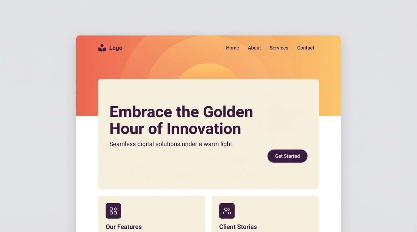 sunset hero ui mockup