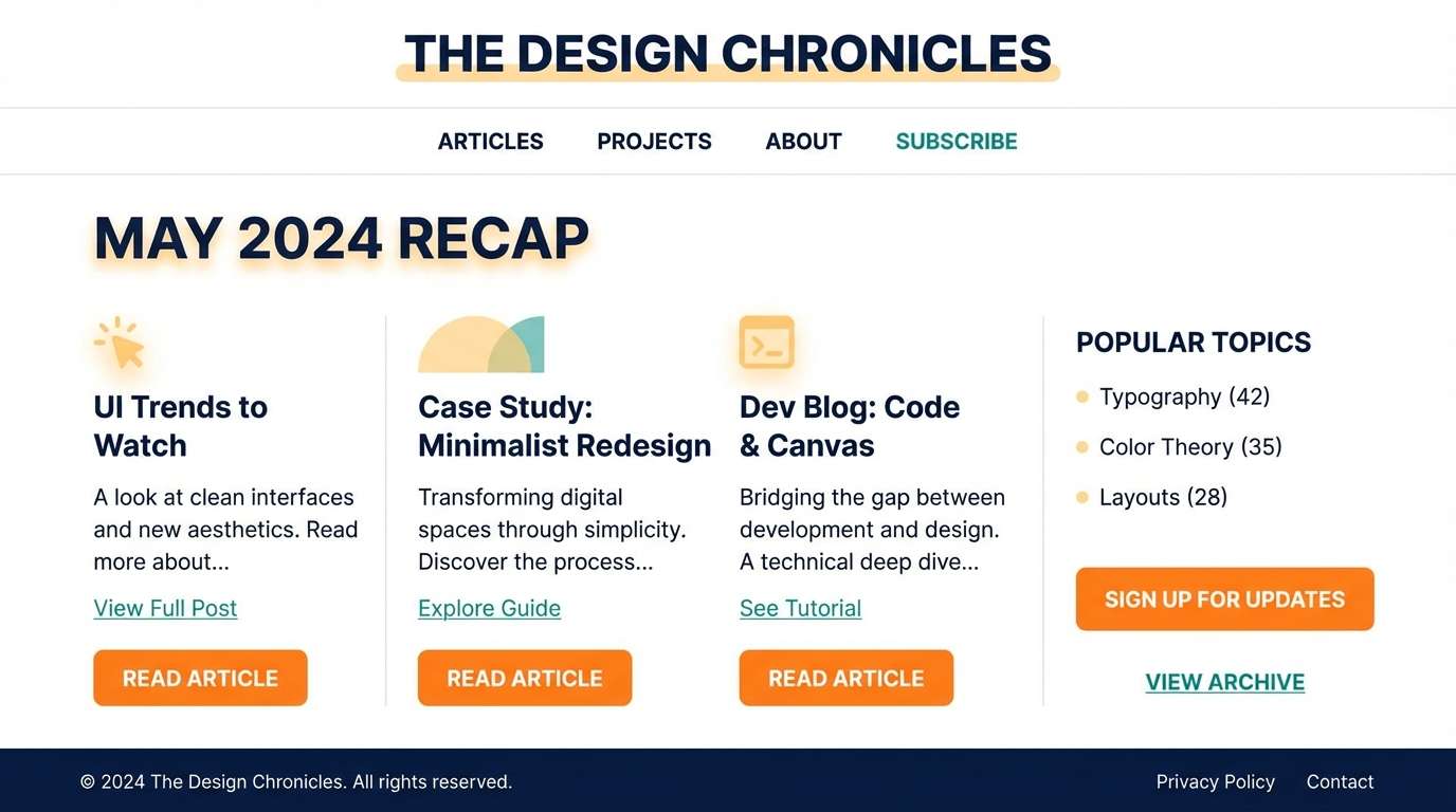 recap blog header ui