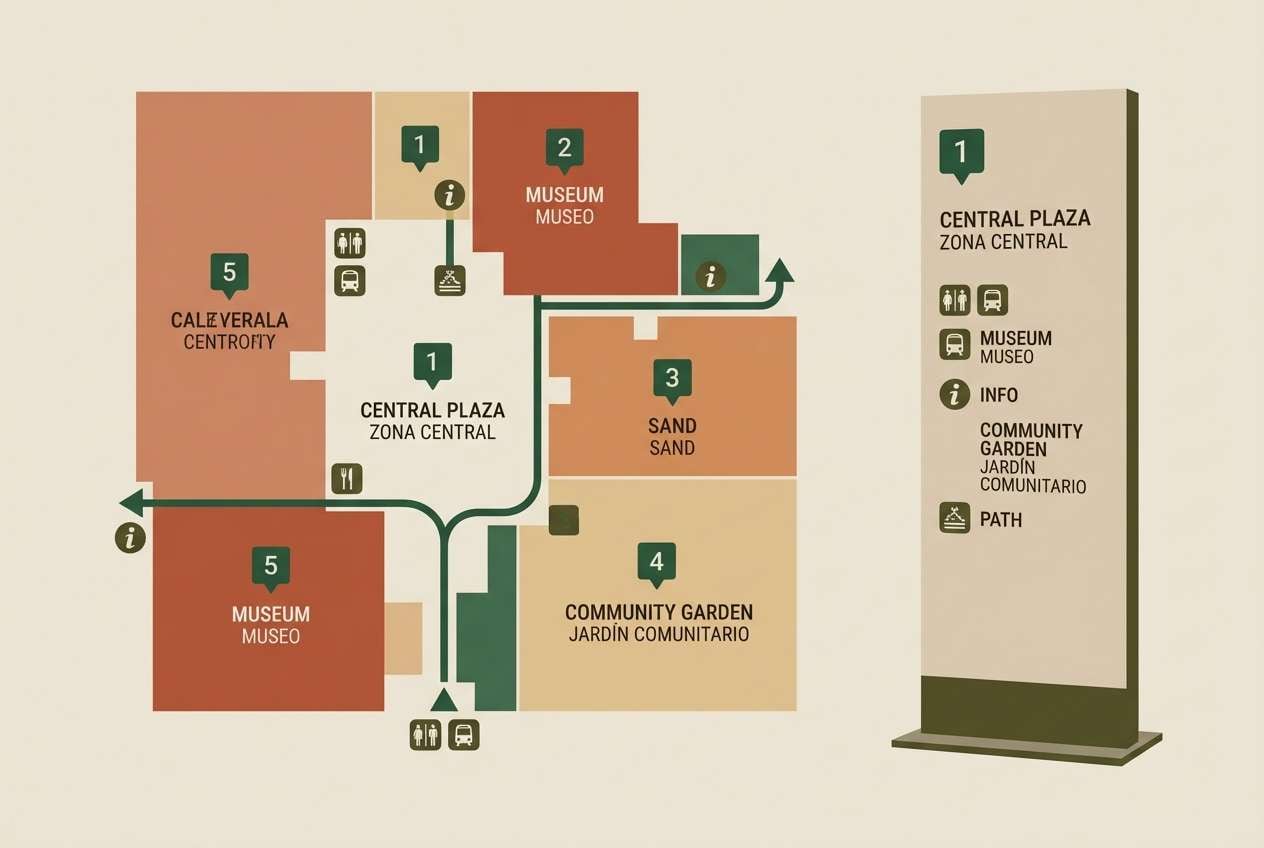 map and wayfinding signs