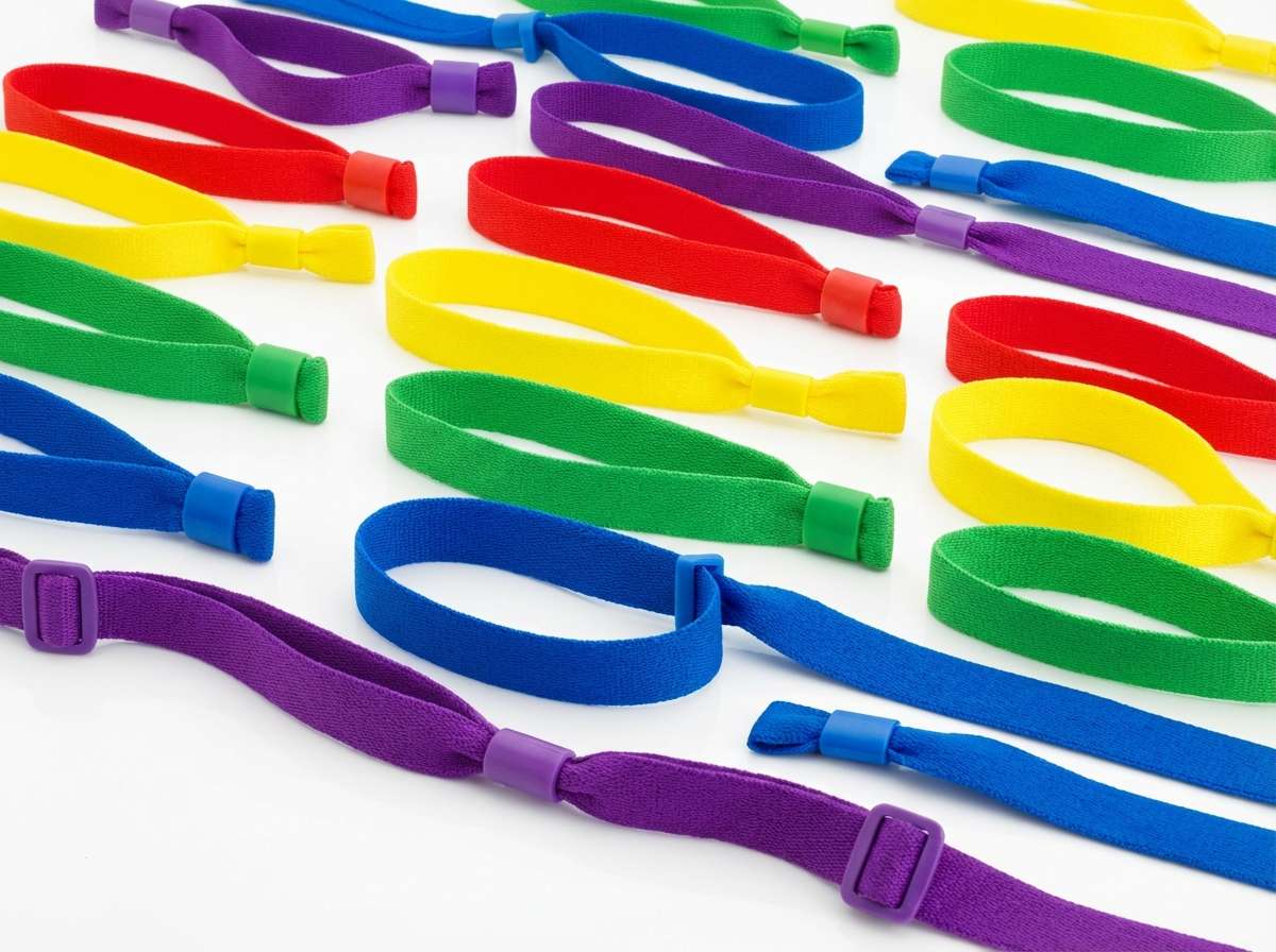 colorful festival wristbands