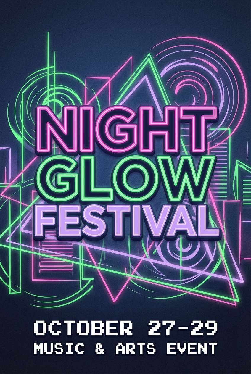 music festival poster in slate blue color scheme