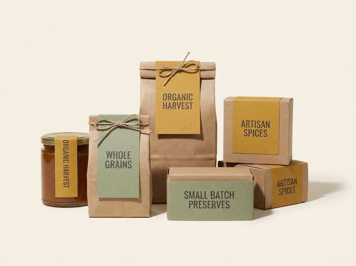 organic label set mockup