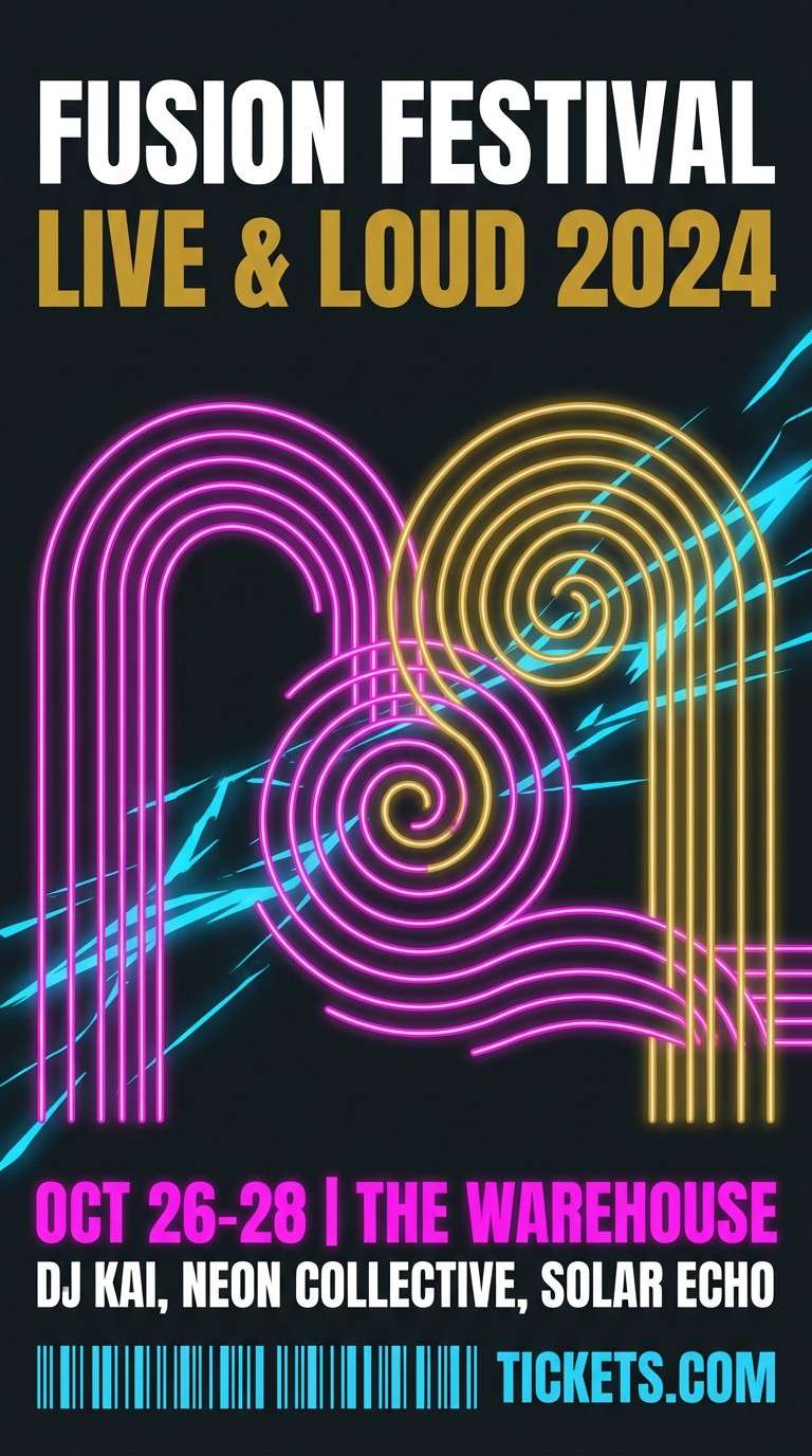 neon music event poster