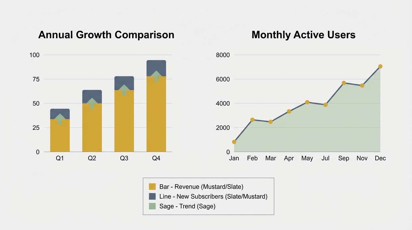 warm infographic charts
