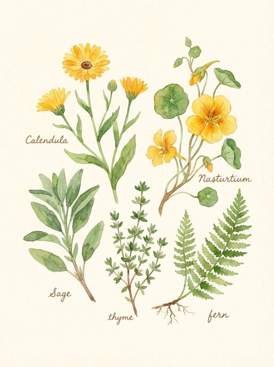 watercolor herb illustration