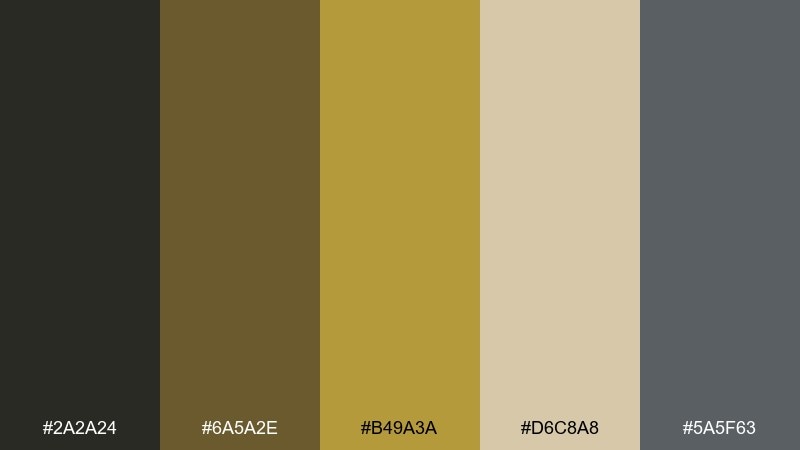 mustard worn tee color palette with hex codes