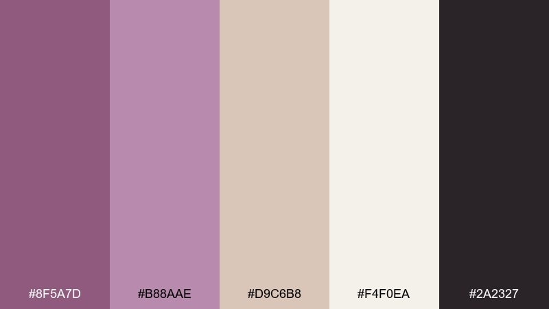 muted berry library color palette with hex codes