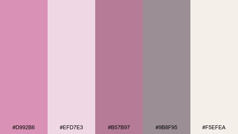 muted berry neutrals pale magenta color palette with hex codes