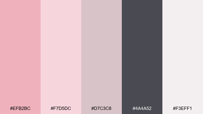muted blush and ink blush color palette with hex codes