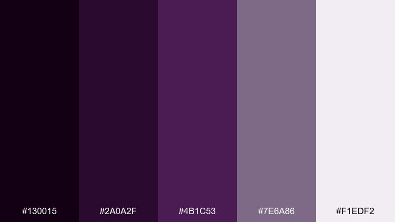 mystic fig dark violet color palette with hex codes