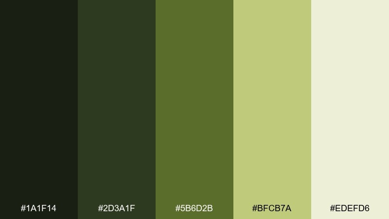 mythic thicket magical forest color palette with hex codes