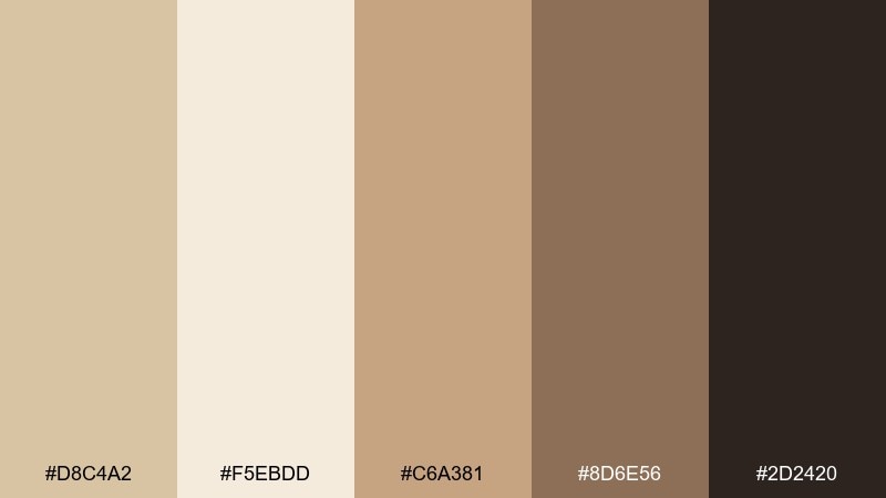 natural skincare ad beige sand color palette with hex codes
