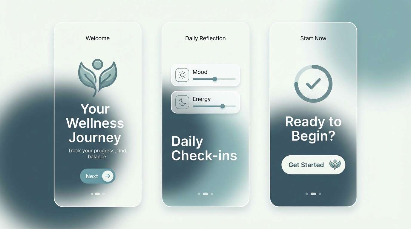 calm wellness onboarding ui