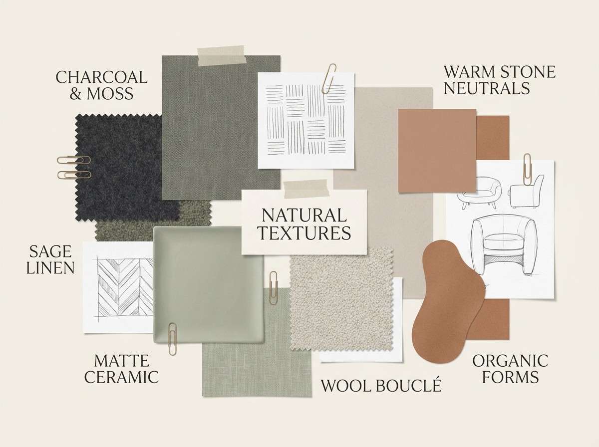 organic interior mood board