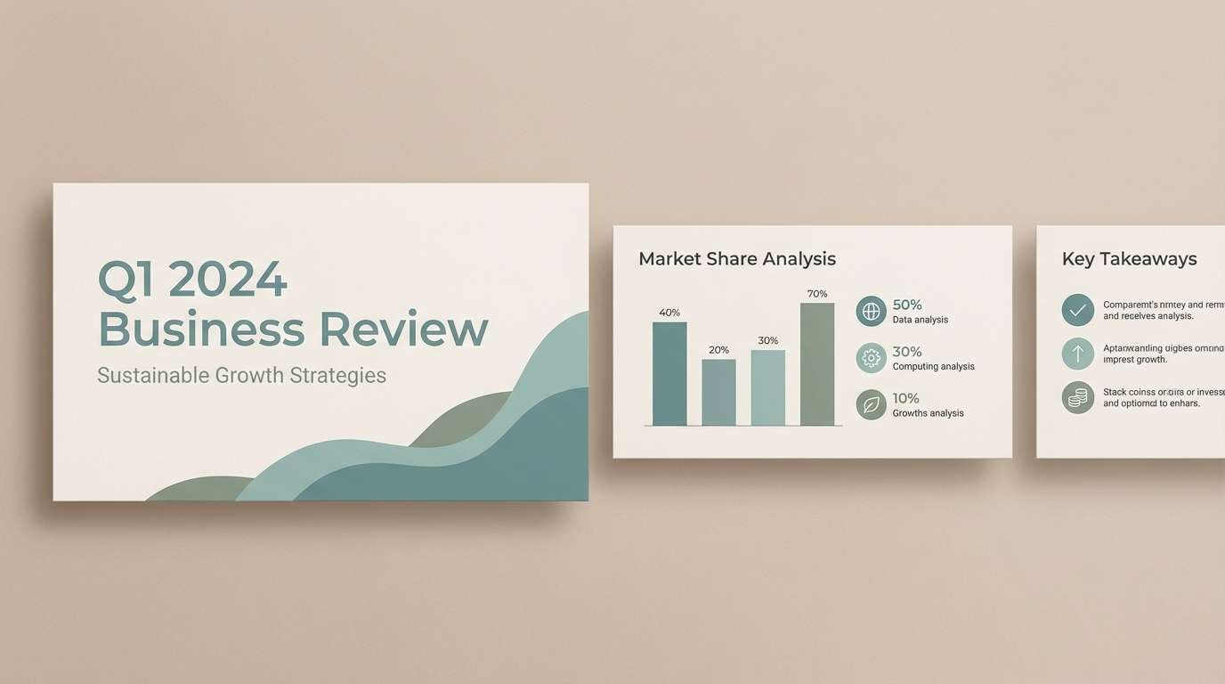 muted teal presentation slides