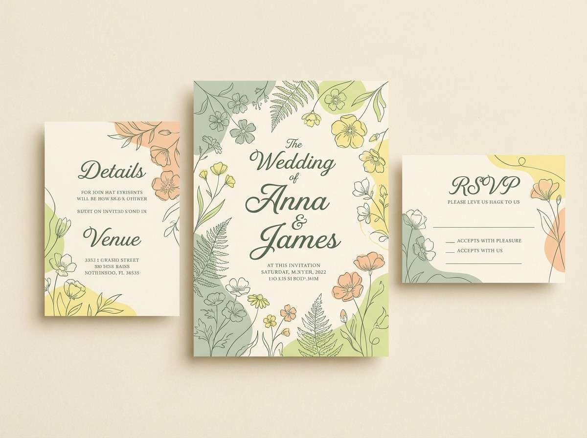 spring wedding invitation design