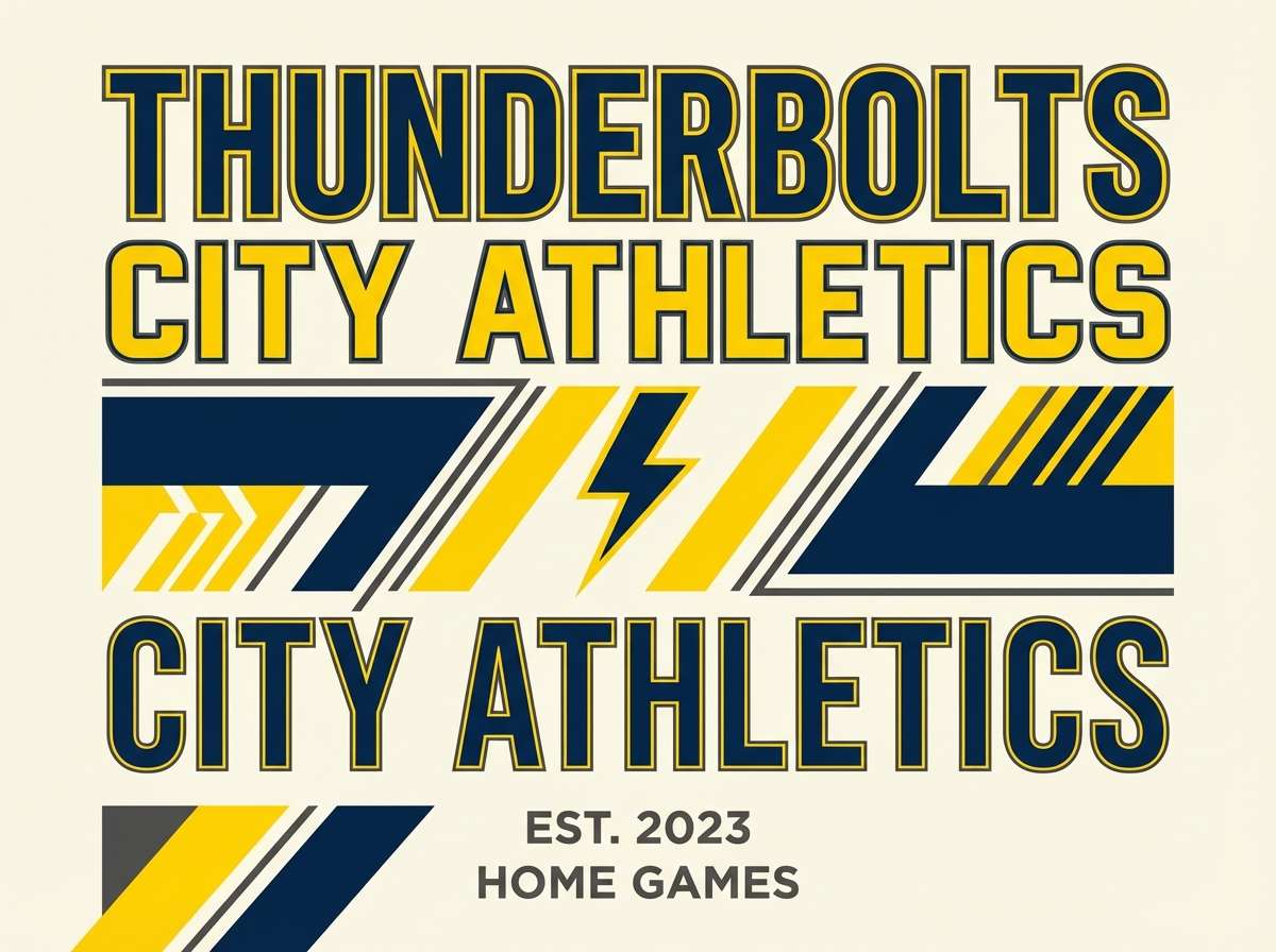 team poster in navy and yellow