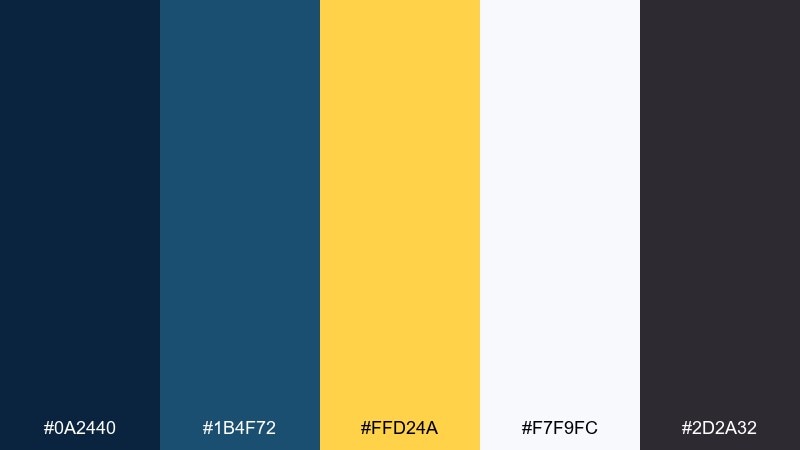 nautical beacon dark blue and yellow combination with hex codes