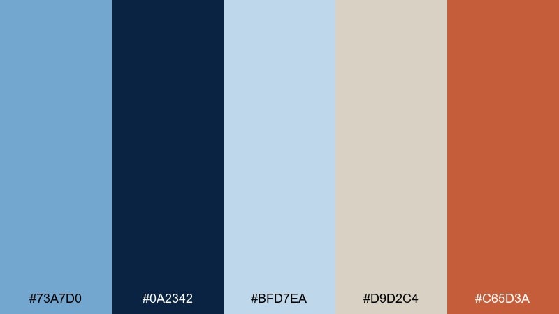 nautical heritage carolina blue color palette with hex codes