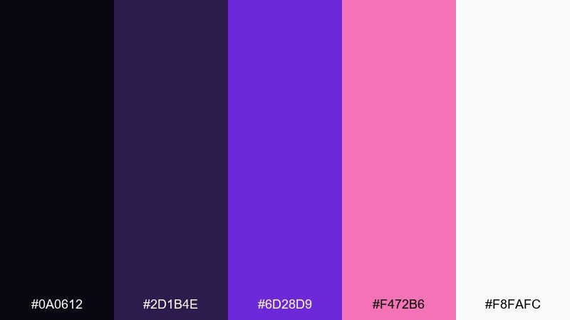 nebula violet astronaut color palette with hex codes