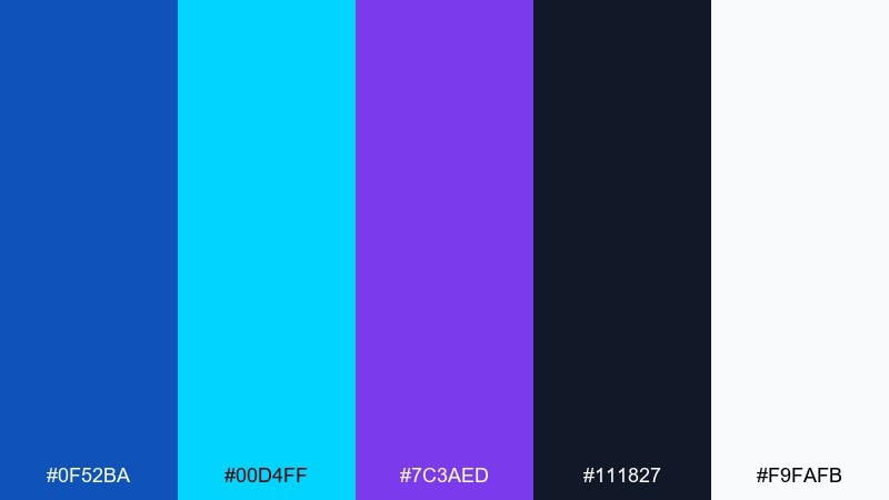 neon arcade sapphire color palette with hex codes