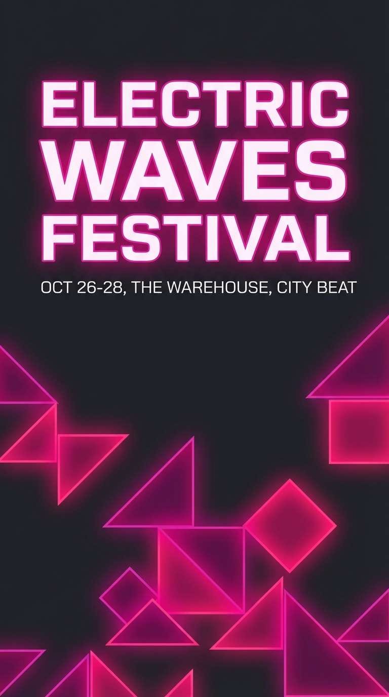 neon berry event flyer