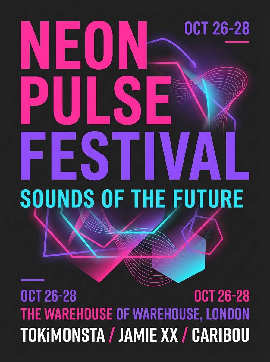 neon club event flyer