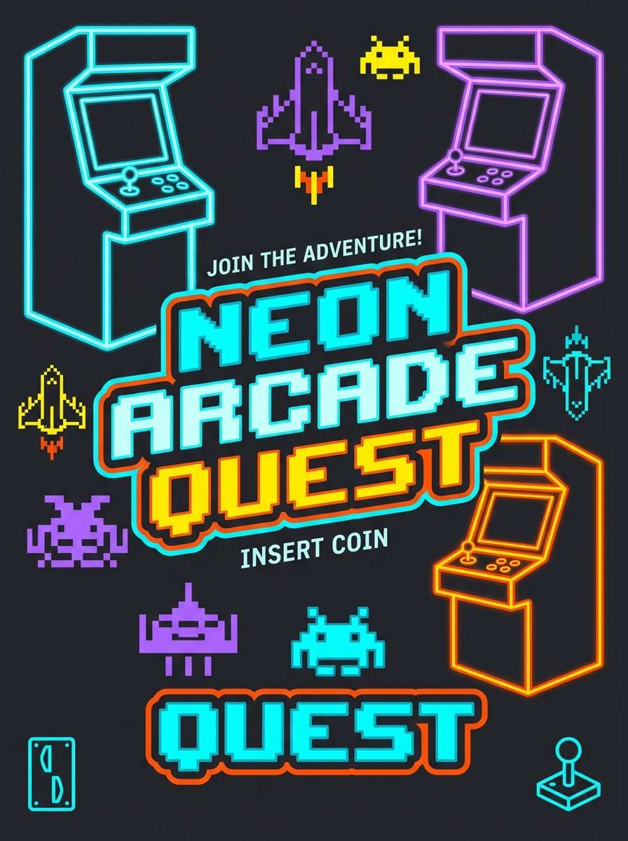 retro arcade poster
