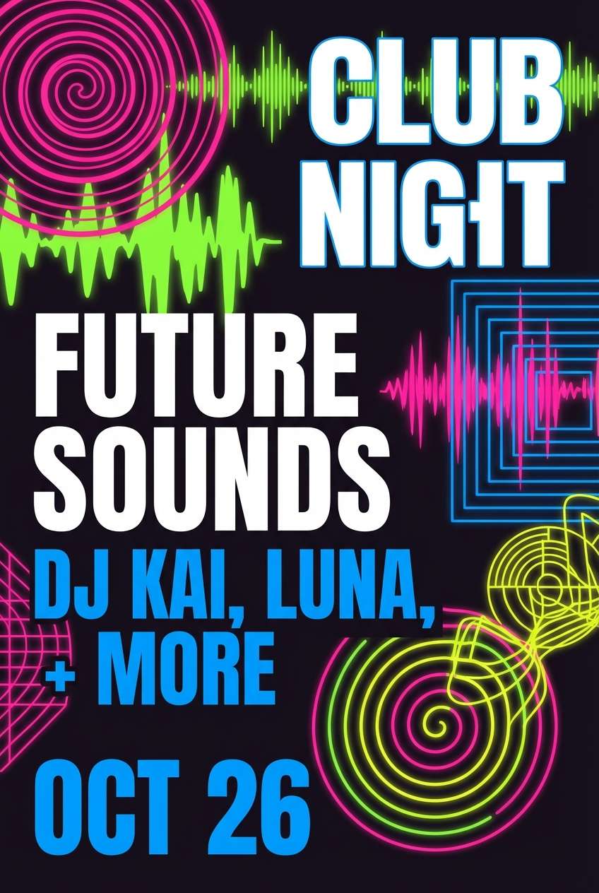 neon club poster design