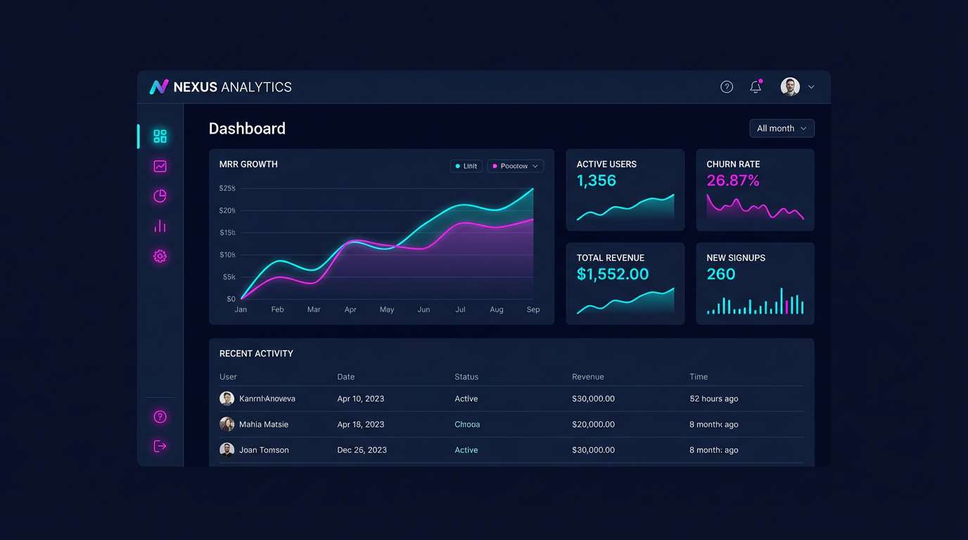 neon saas dashboard ui