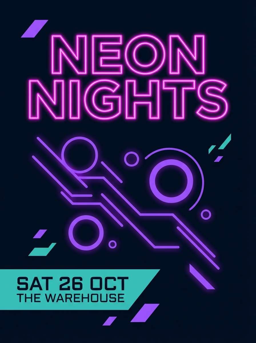 neon event poster