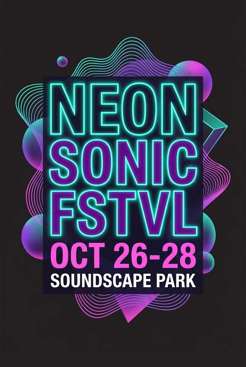 neon festival poster