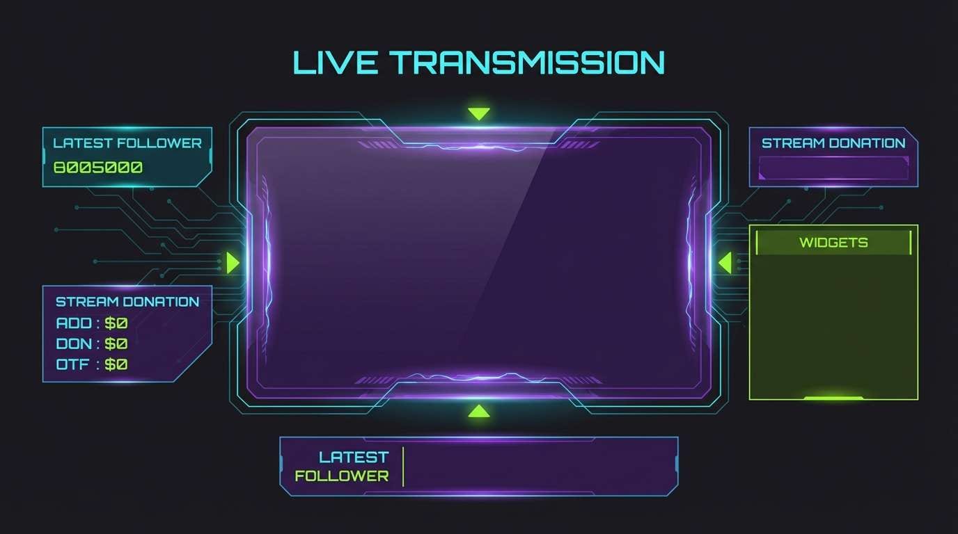 neon purple gaming overlay