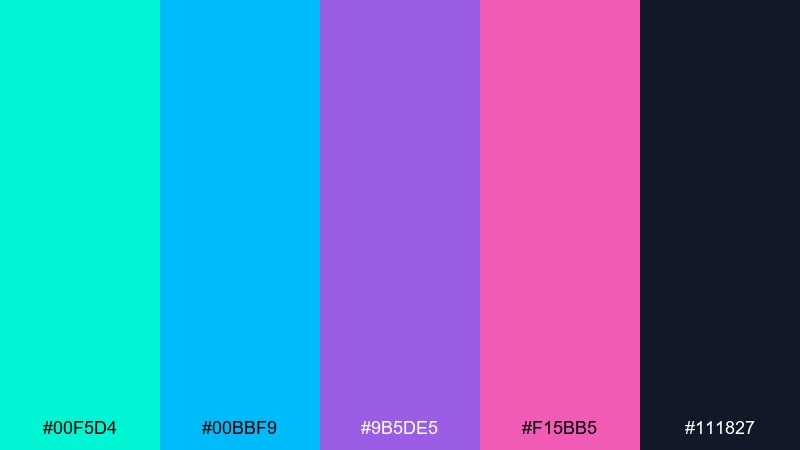 neon kelp color palette with hex codes