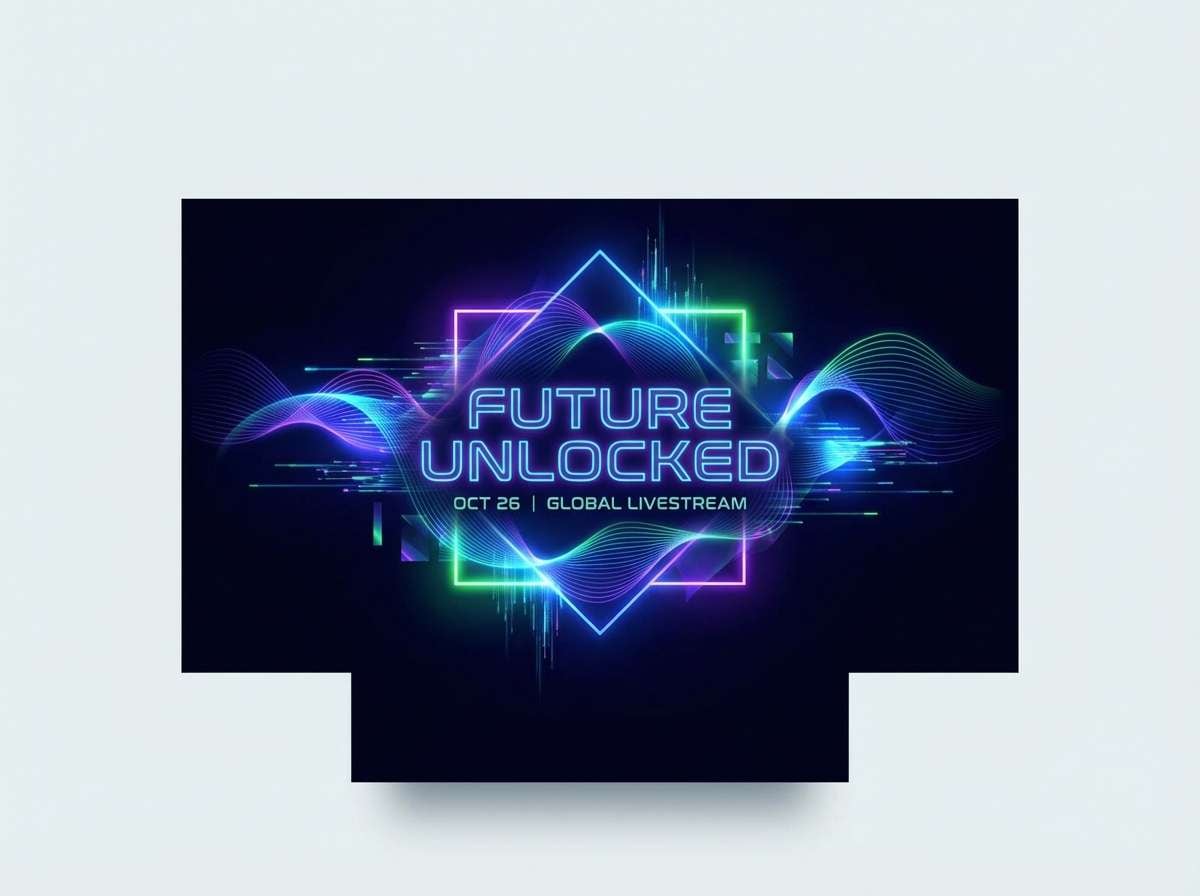 neon tech launch poster