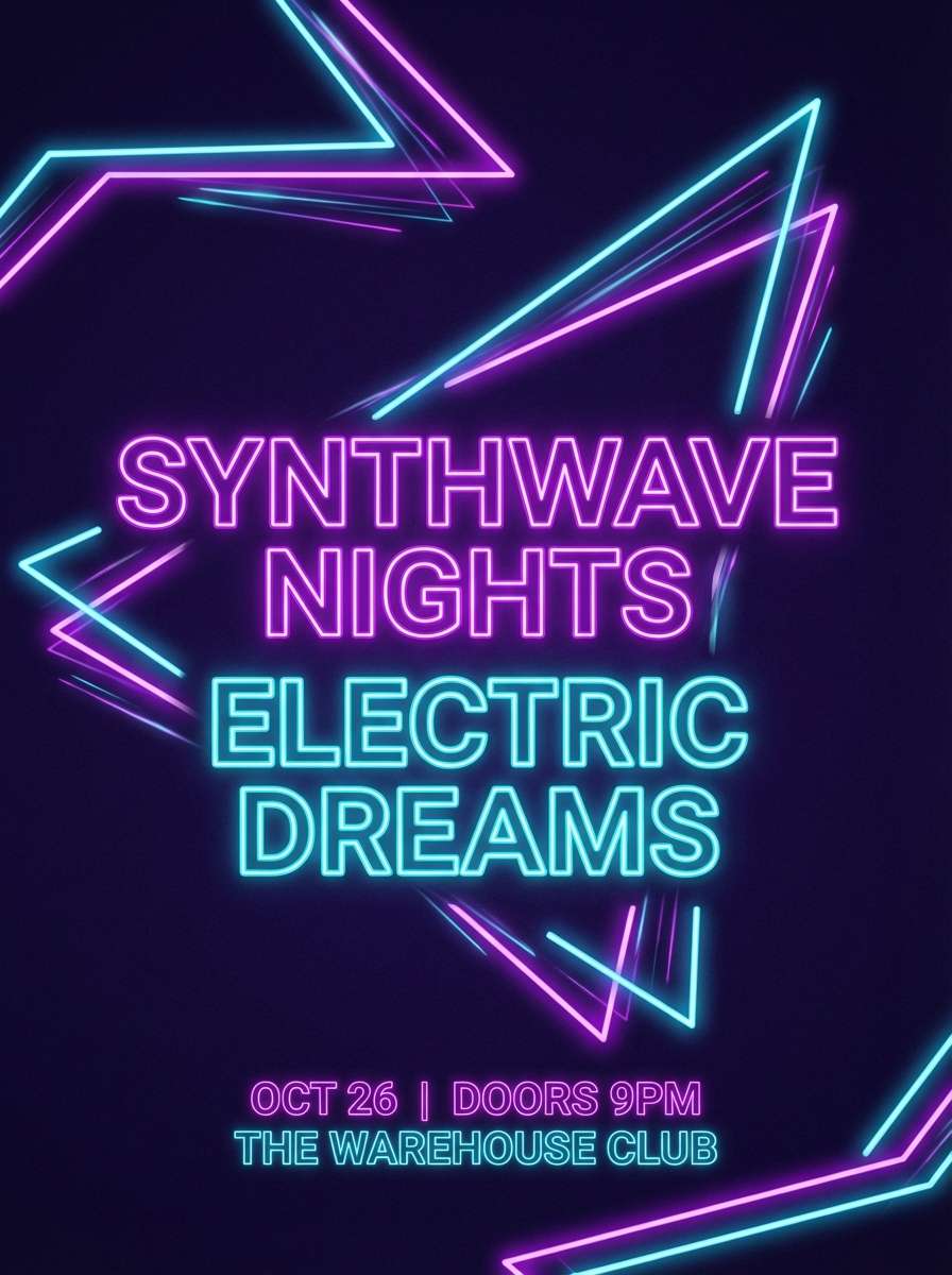 neon music flyer