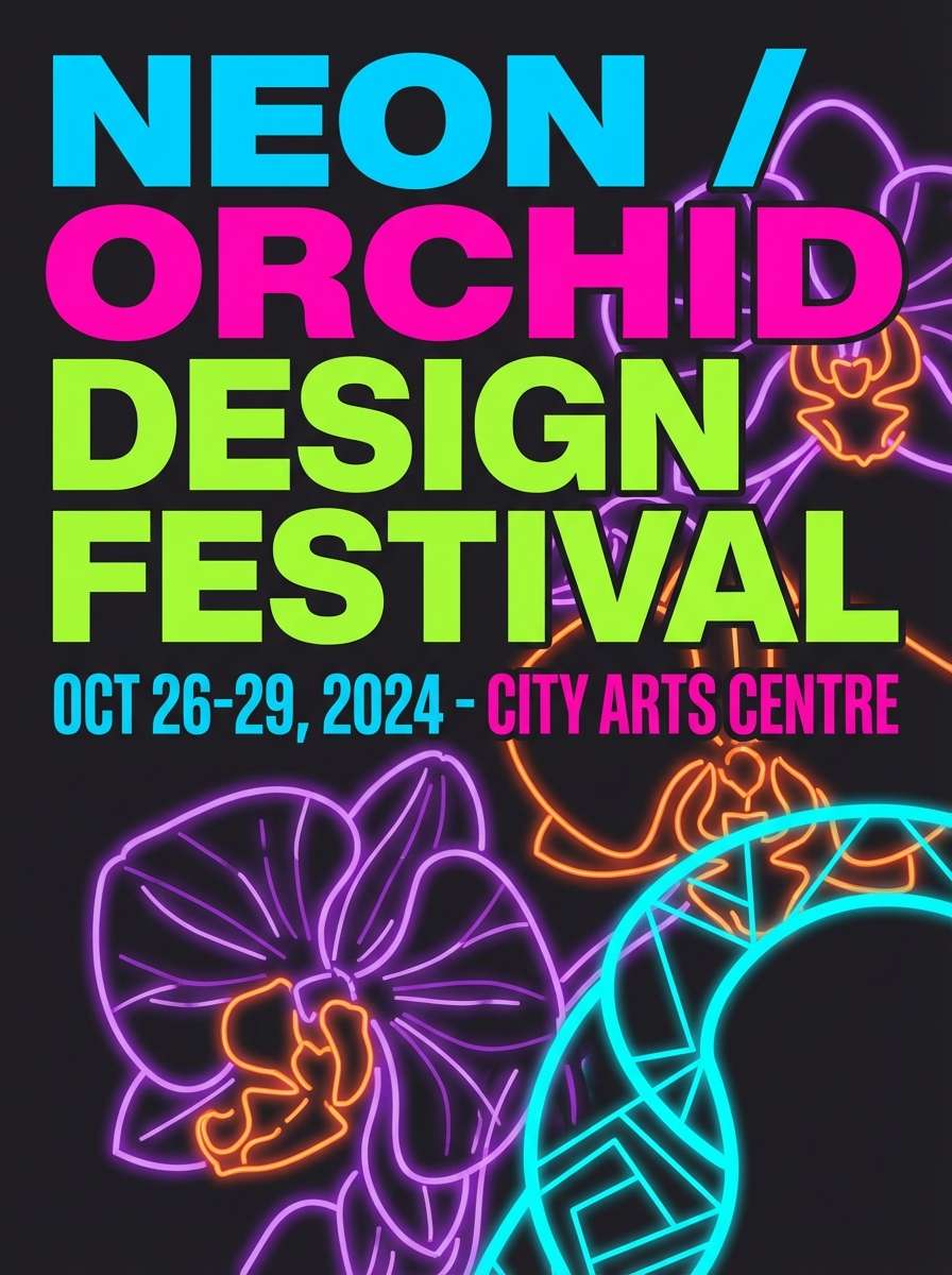 neon orchid festival poster