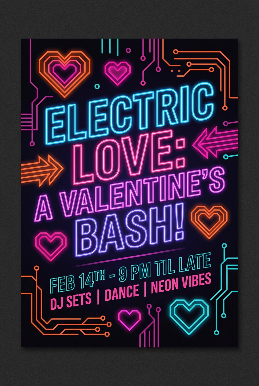 neon valentines poster