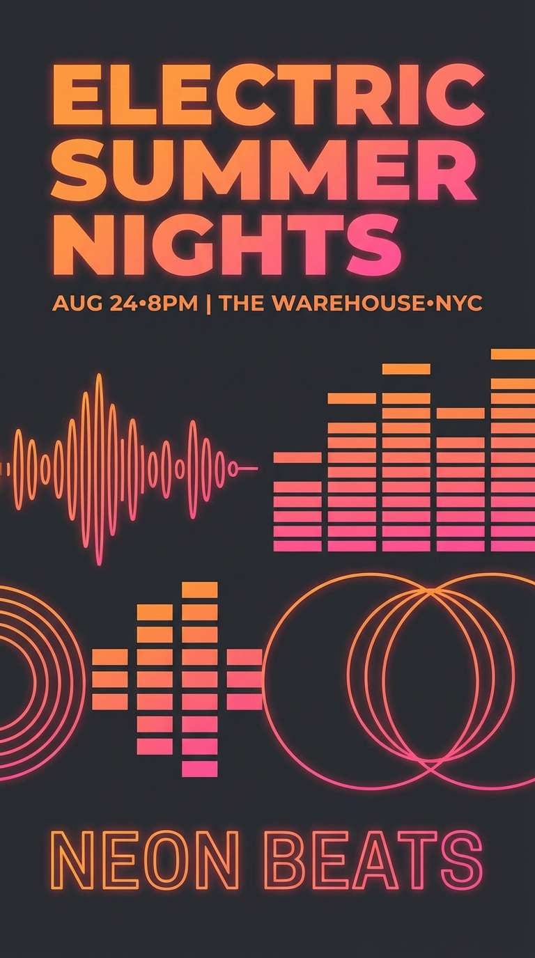 neon orange nightlife flyer